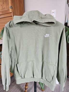 Boys Olive Green Classic Nike Pullover Hoodie